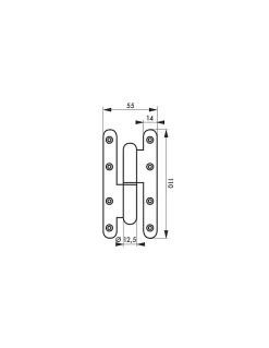 Paumelle de Paris porte d'entrée / d'intérieur, 110x55mm, acier, gauche - THIRARD