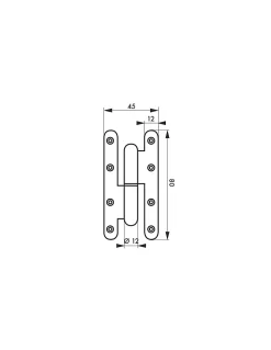 Paumelle de Paris porte d'entrée / d'intérieur, 80x45mm, acier, gauche - THIRARD