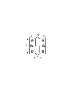 Paumelle de porte de meuble / porte légère, 50x40mm, acier, droite - THIRARD