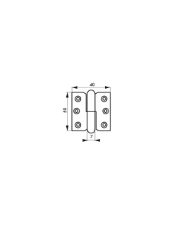 Paumelle de porte de meuble / porte légère, 50x40mm, acier, gauche - THIRARD