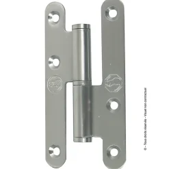 Paumelle parisienne droit bout rond en inox 140x55 mm