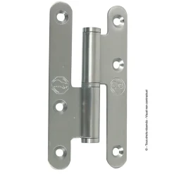 Paumelle parisienne gauche bout rond en Inox 140x55 mm