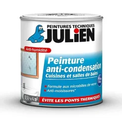 Peinture anti condensation cuisines et salles de bains Julien mat blanc mat 0,5L