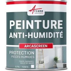 Peinture anti humidité mur humide salle de bain - ARCASCREEN - 0.75 L (jusqu'à 3 m²) - ARCANE INDUSTRIES