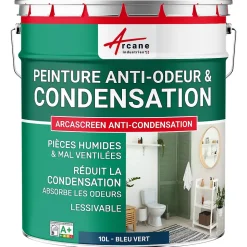 Peinture anti-condensation, anti odeur pour pièces humides Bleu vert - RAL 5001 - 10 L - ARCANE INDUSTRIES