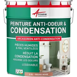 Peinture anti-condensation, anti odeur pour pièces humides Rouge beige - RAL 3012 - 2.5 L - ARCANE INDUSTRIES