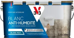 Peinture anti-humidité assainissante intérieur blanc mat V33 2.5 L