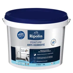 Peinture anti-humidité intérieur satin blanc Ripolin 10L