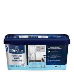Peinture anti-humidité intérieur satin gris souris Ripolin 2,5L