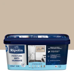 Peinture anti-humidité intérieur satin lin Ripolin 2,5L