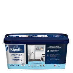Peinture anti-humidité intérieur satin gris lome Ripolin 2,5L