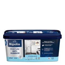 Peinture anti-humidité intérieur satin blanc cassé Ripolin 2,5L