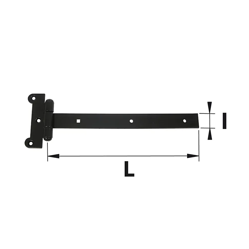 Penture bout carré acier noir Afbat L.500 mm