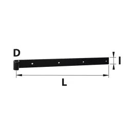 Penture bout carré pour volet Ø16 mm L.80 x l.4 x H.4 cm noir Afbat
