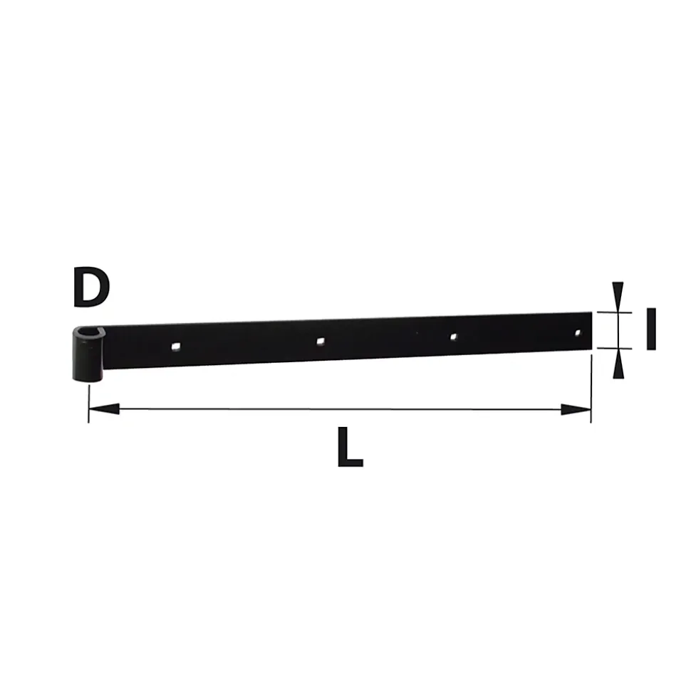 Penture bout carré pour volet Ø16 mm L.80 x l.4 x H.4 cm noir Afbat