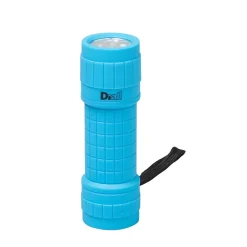Petite lampe torche LED caoutchoutée bleue Diall 27 lumens