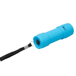 Petite lampe torche LED caoutchoutée bleue Diall 27 lumens