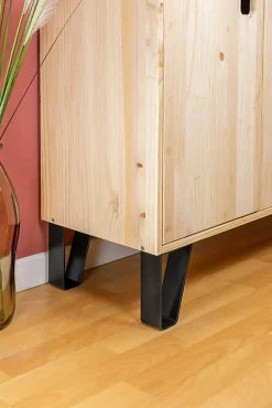 Pied de meuble triangle en acier noir H. 15 cm