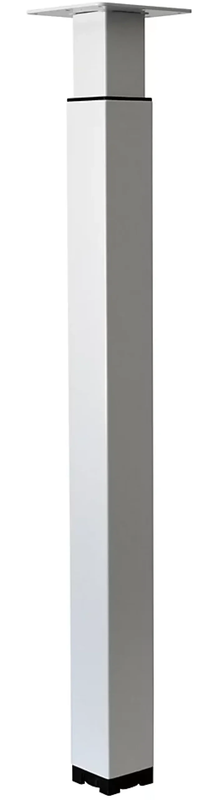 Pied de plan de travail carré en acier epoxy blanc Cime Zoom H. 70 / 110 cm