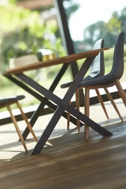 Pied de table modèle X Mottez H. 71 cm métal noir