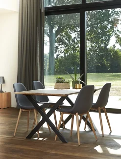 Pied de table modèle X Mottez H. 71 cm métal noir