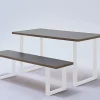 Pied de table rectangle Mottez H. 71 cm métal blanc