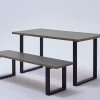 Pied de table rectangle Mottez H. 71 x l. 59 cm métal noir