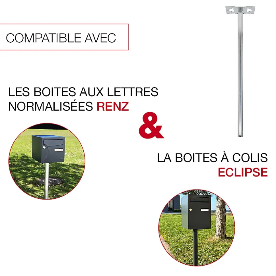 Pied elliptique Aluminium brut