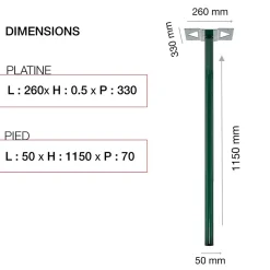 Pied elliptique Vert brillant RAL 6005B