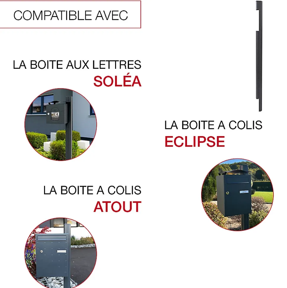 Pied latéral à sceller Noir Sablé RAL 2100 MS