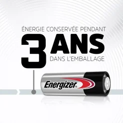 Pile alcaline A23 vendue par 2 Energizer tension 12V non rechargeables