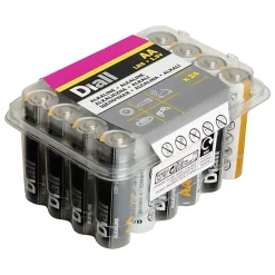 Pile alcaline AA (LR6) Diall, lot de 24