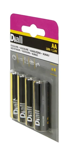 Pile alcaline AA (LR6) Diall, lot de 4