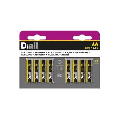 Pile alcaline AA (LR6) Diall, lot de 8