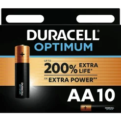 Pile alcaline AA (LR6) Duracell Optimum, lot de 10