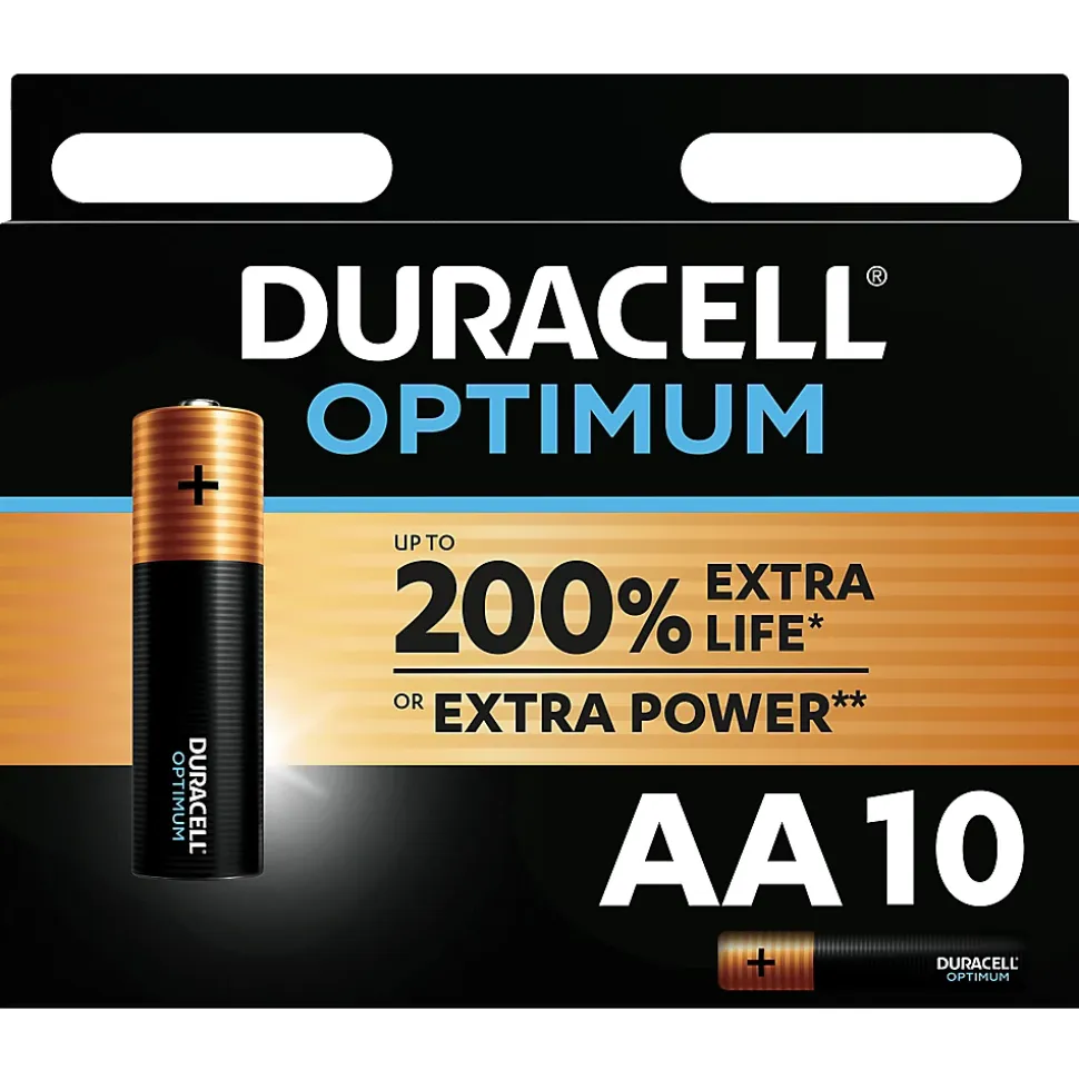 Pile alcaline AA (LR6) Duracell Optimum, lot de 10
