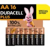 Pile alcaline AA (LR6) Duracell Plus, lot de 16