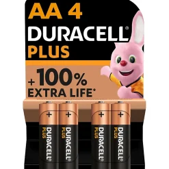 Pile alcaline AA (LR6) Duracell Plus, lot de 4