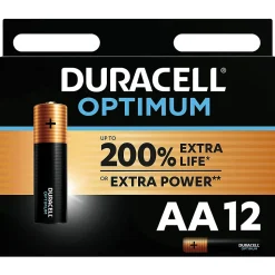 Pile alcaline AA (LR6) Duracell Optimum, lot de 12