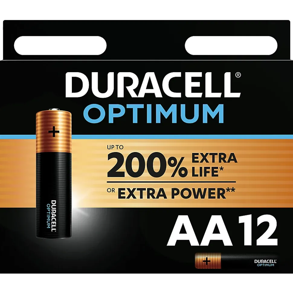 Pile alcaline AA (LR6) Duracell Optimum, lot de 12