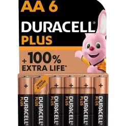Pile alcaline AA (LR6) Duracell Plus, lot de 6