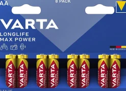 Pile alcaline AA (LR6) Varta Long-life Max Power, lot de 8