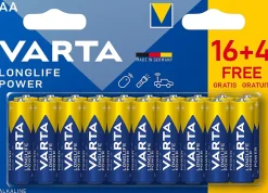 Pile alcaline AA (LR6) Varta Long-life Power, lot de 20