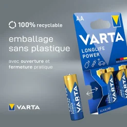 Pile alcaline AA (LR6) Varta Long-life Power, lot de 6