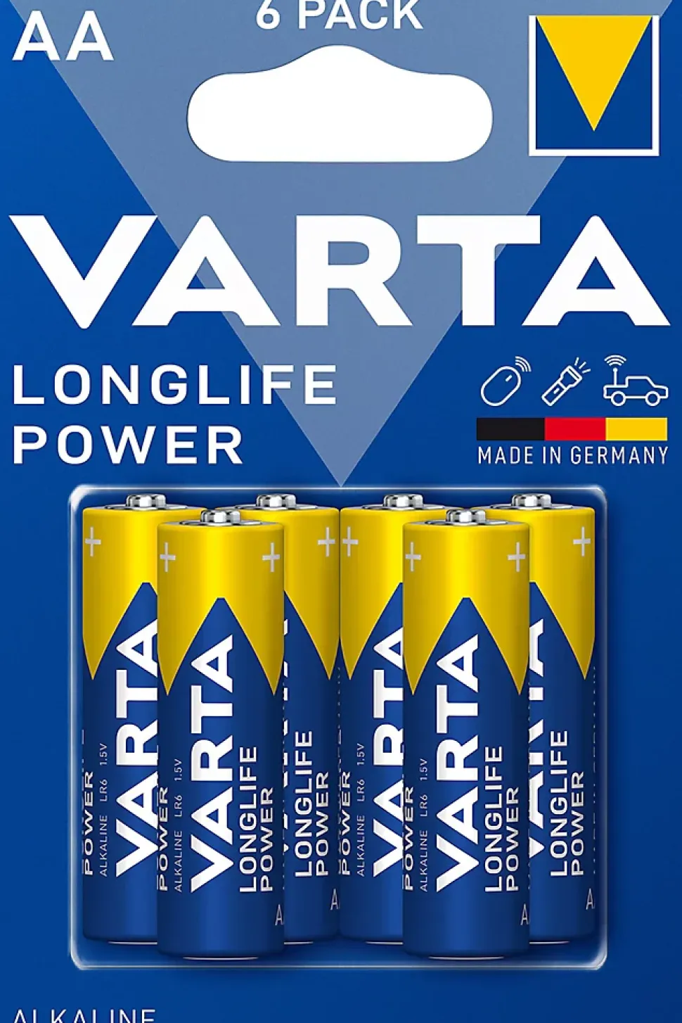 Pile alcaline AA (LR6) Varta Long-life Power, lot de 6