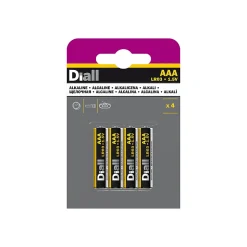 Pile alcaline AAA (LR03) Diall, lot de 4
