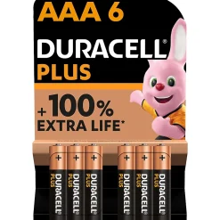 Pile alcaline AAA (LR03) Duracell Plus, lot de 6