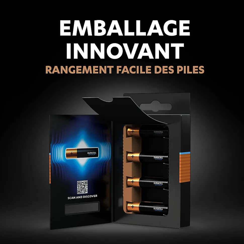 Pile alcaline AAA (LR03) Duracell Optimum, lot de 4