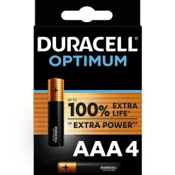 Pile alcaline AAA (LR03) Duracell Optimum, lot de 4