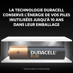 Pile alcaline AAA (LR03) Duracell Plus, lot de 4